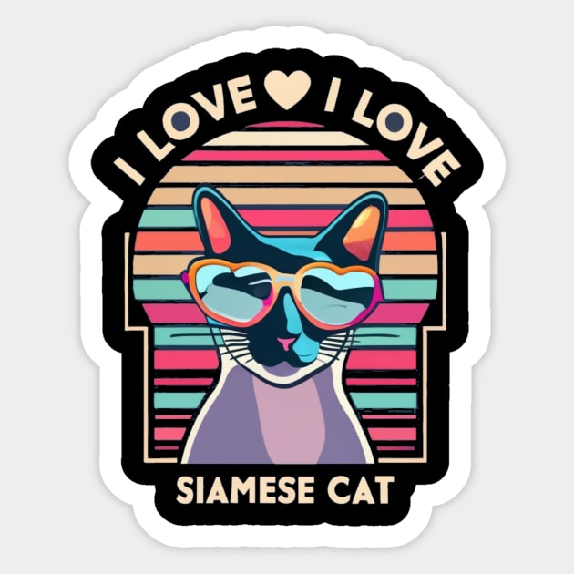 I love Siamese cat Sticker by KhaledAhmed6249